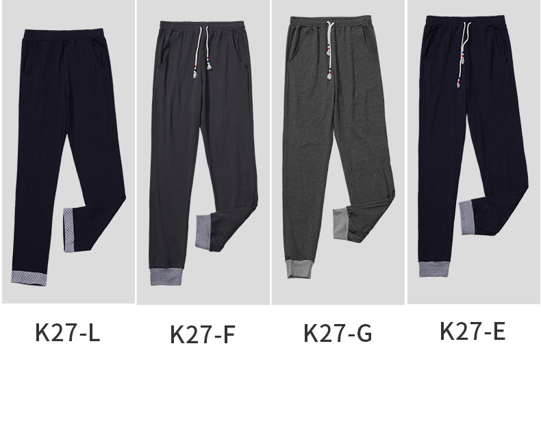 Quần pyjama nam quần pyjama mùa xuân và mùa thu lỏng lẻo quần kẻ sọc giản dị quần short nam kaki