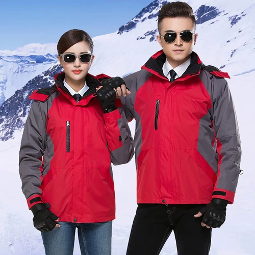 Съемная утепленная лыжная альпинистская толстовка для работы подходит для мужчин и женщин, «три в одном», делается под заказ, с печатью вашего логотипа