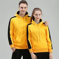 Желтая толстовка с капюшоном, увеличенная толщина