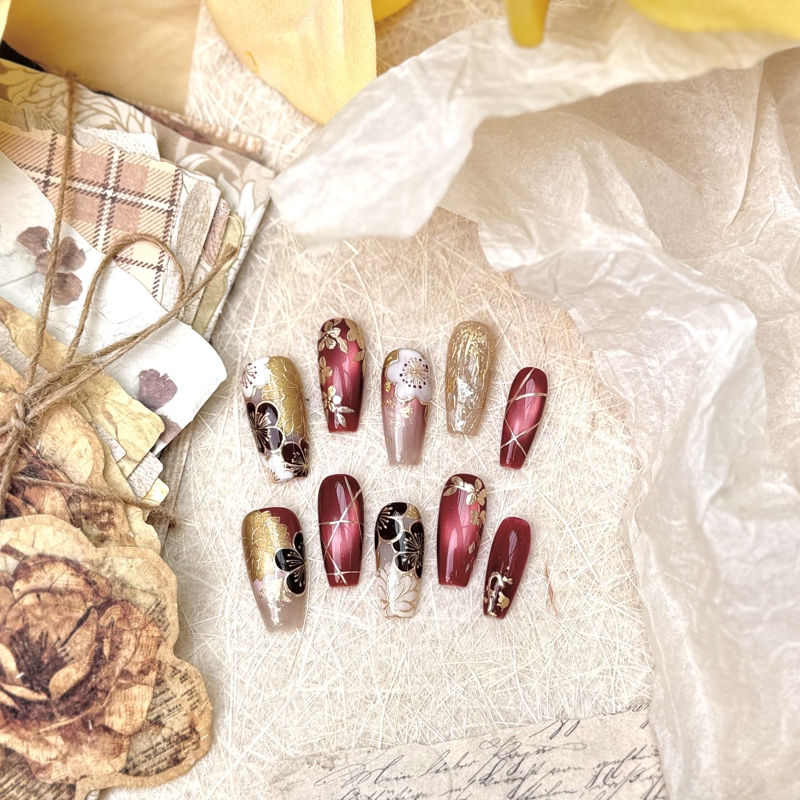 Handmade Nails 26131 Senbonzakura Full Nail Type Ch ins Xiaohongshu High-End Luxury Manicure Handmade Nails 26131 Senbonzakura Full Nail Type Ch ins Xiaohongshu High-End Luxury Manicure