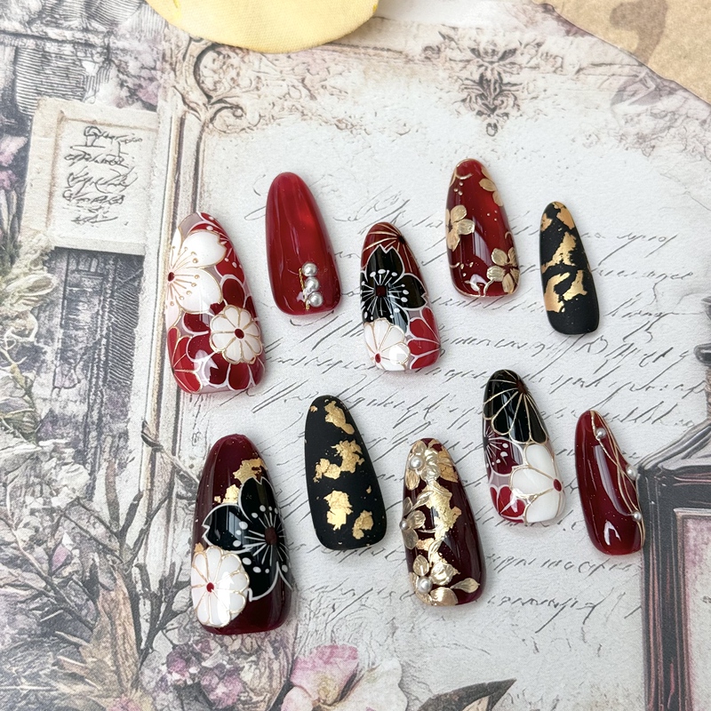 Handmade Nails 26150 Kyoto Full Nail Type Ch ins Xiaohongshu High-End Luxury Manicure