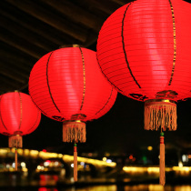 New Years Day small red lantern hanging decoration New Year series lantern scene arrangement Outdoor folding lantern Waterproof sunscreen palace lamp