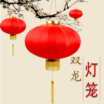 Red lantern gate large outdoor lantern Waterproof sunscreen silk balcony lantern hanging decoration New Year Double Dragon lantern lamp