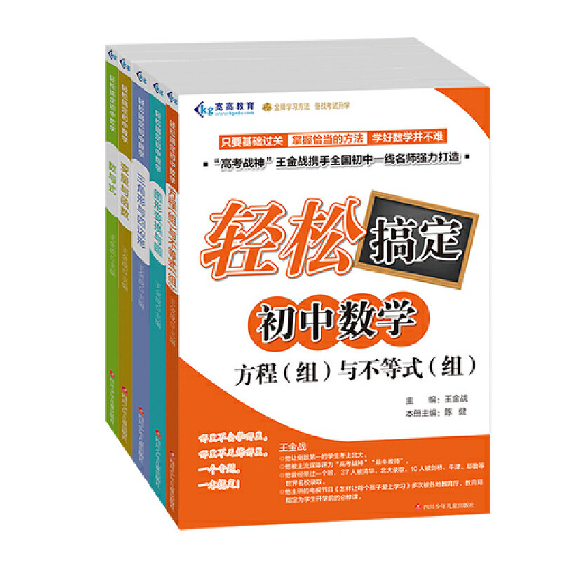 现货正版全套5册王金战轻松搞定初中数学方程组与不等式组图形变化与圆三角形与四边形变量与函数数与式初中数学专项练习题