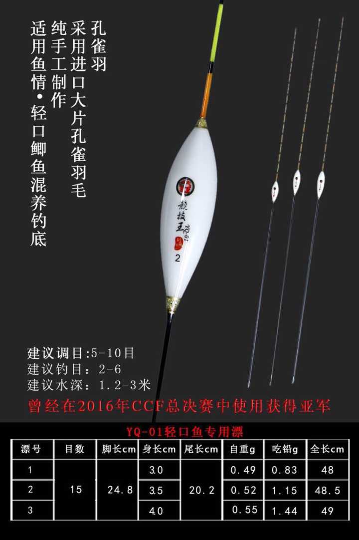 YQ-01 series light mouth crucian carp peacock plume floating rag and bean boutique fishing tool Liu Hangnan Black pit Pit Competitive-Taobao