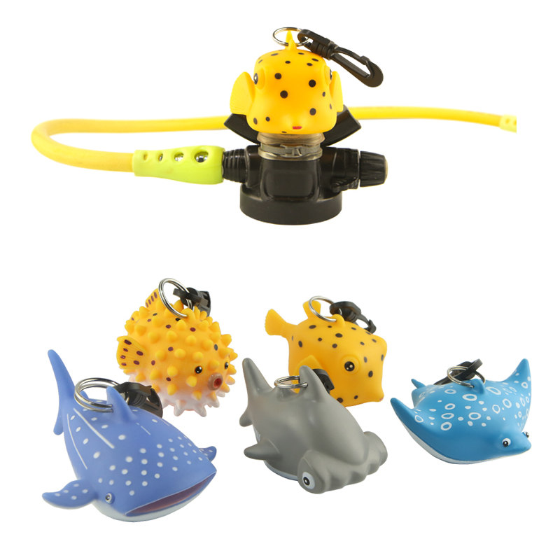 Diving breathing regulator cartoon protective sleeve bite nozzle dust cover spare secondary head quick release hook scuba accessory
