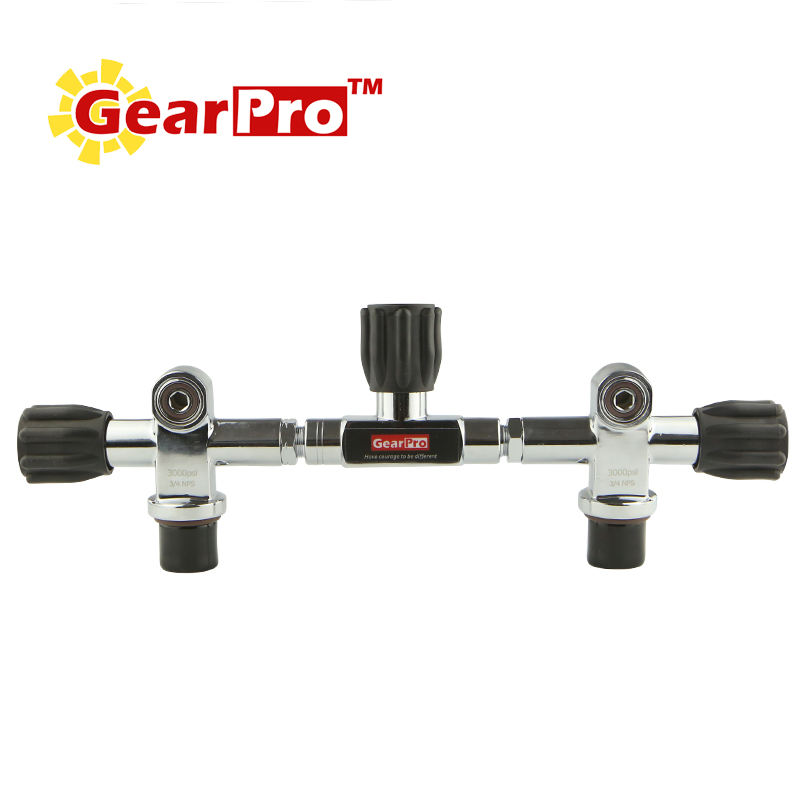 GearPro Submersible Gas Cylinder Double Bottle Gas Valve High Pressure Air Bottle Head Valve Aluminum Bottle double Bottle Accessories G3 4