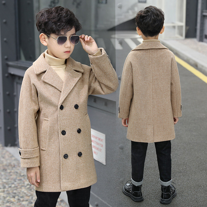 Boy's woolen jacket plus cotton thickened 2021 autumn and winter style CUHK Tong Children's children dress baby, what about the big clothes