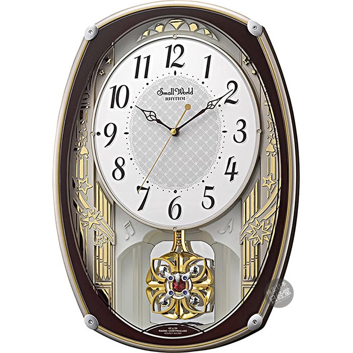 Japan RHYTHM living room radio wall clock music 18 songs Small World 4MN540RH