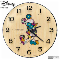 Japanese SEIKO natural color wood SEIKO wooden Japanese childrens room wall clock cartoon Mickey