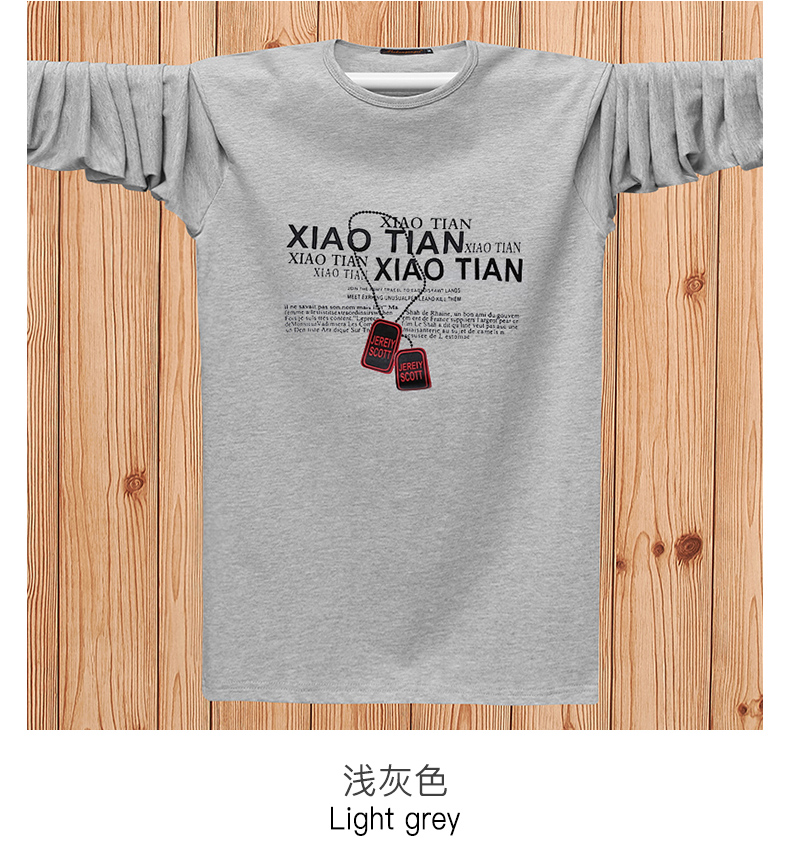 Mùa xuân và mùa thu nam mới cộng với phân bón XL áo thun dài tay cotton mỏng phần mỡ lỏng áo sơ mi nam quần áo nam hàng hiệu