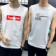 Áo thun không tay nam không tay Cotton cotton thể thao thể thao bóng rổ áo len in xu hướng áo XL - Áo vest cotton khoác vest nam