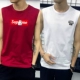 Áo thun không tay nam không tay Cotton cotton thể thao thể thao bóng rổ áo len in xu hướng áo XL - Áo vest cotton khoác vest nam