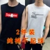 Áo thun không tay nam không tay Cotton cotton thể thao thể thao bóng rổ áo len in xu hướng áo XL - Áo vest cotton khoác vest nam Áo vest cotton