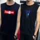 Áo thun không tay nam không tay Cotton cotton thể thao thể thao bóng rổ áo len in xu hướng áo XL - Áo vest cotton khoác vest nam