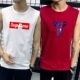 Áo thun không tay nam không tay Cotton cotton thể thao thể thao bóng rổ áo len in xu hướng áo XL - Áo vest cotton khoác vest nam