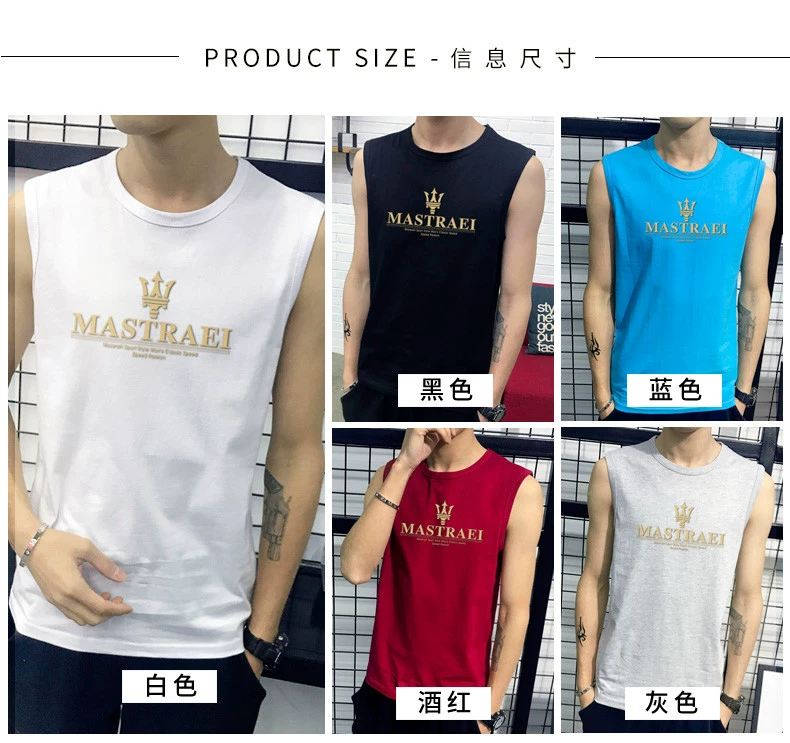 Học sinh nam áo thun không tay chơi bóng rổ cotton vai áo thể thao rộng rãi mồ hôi vest rộng kích thước mỏng vest áo ba lỗ tập gym