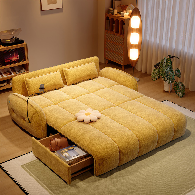 New Petal Chenille Smart Electric Sofa Bed for Small Apartments, Retractable Bed, Foldable for Study and Living Room, Dual-Purpose for Two People New Petal Chenille Smart Electric Sofa Bed for Small Apartments, Retractable Bed, Foldable for Study and Living Room, Dual-Purpose for Two People