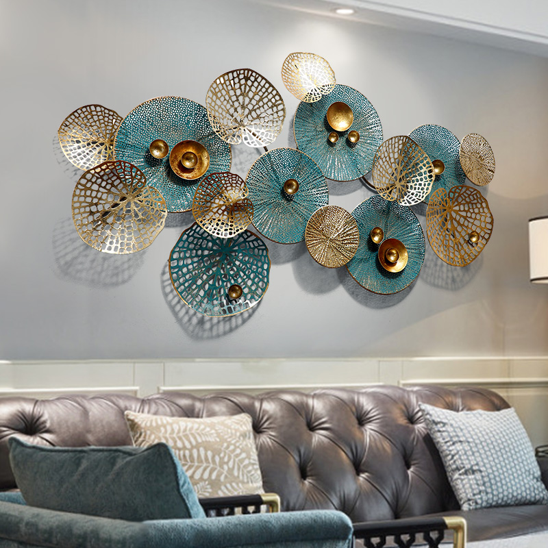 American Living Room Sofa Light Luxury Metal Background Wall Creative Hanging Bedroom Household Decoration Iron Wall