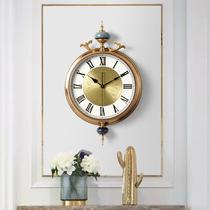 American wall clock Living room decorative atmosphere Watch art Silent hanging watch Personality creative fashion European household clock
