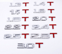Car displacement mark metal sticker personality creative modification tail label sticker car displacement sticker 1.5T1.8T2.4T2.5T