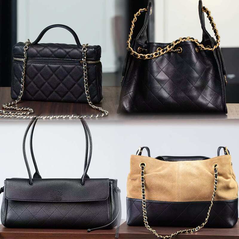 Focus on Customized Mixed-Order Demand~New Model 25A Suede Color-Block Hobo Box Bag Cf Gold Ball Quilted Chain Women's Bag Focus on Customized Mixed-Order Demand~New Model 25A Suede Color-Block Hobo Box Bag Cf Gold Ball Quilted Chain Women's Bag