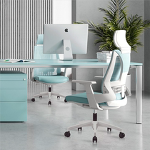 Simple modern ergonomic office chair home study computer chair staff staff swivel chair waist support can be lifted