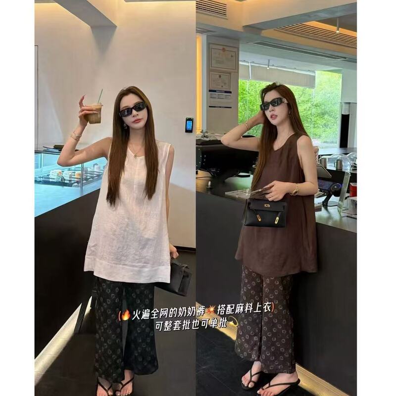 Bargain Find 0719【Nana's New Arrivals】High-Quality Version with Pocket Vest and Cotton-Linen Skirt, Non-Fading and Non-Exchangeable, Meina