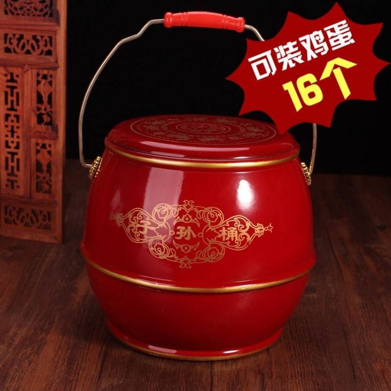 New children and grandchildren happy barrel red wedding GyeongSupplies big all-small toilet red barrel accompanied by three sets of suits-Taobao