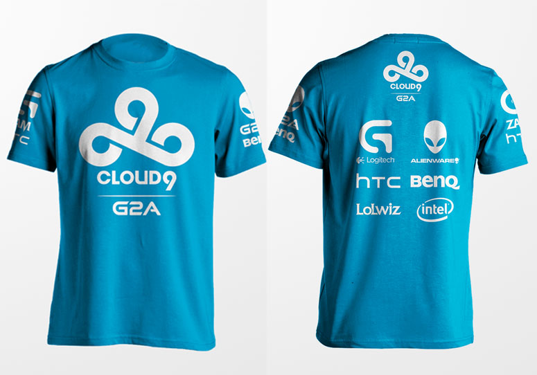 C9 Cloud9 đội ngũ dịch vụ chính thức League Of Legends e-đội thể thao cotton ngắn tay tấm vải liệm Jedi T-Shirt nam