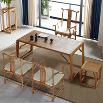 New Chinese solid wood tea table Living room Home 1 m 8 Tea table and chairs Combined Old Yulin Zen Kung Fu Small Family Type Tea Table