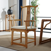 New Chinese Solid Wood Official Hat Chair Old Elm Wood Zen antique tea table armchair Armchair Dining Room Single Circle Chair Dining Chair