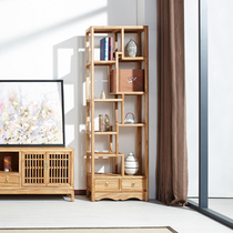 New Chinese Solid Wood Bogu Shelf Multi-Treasure Cabinet Display Rack Brief Zen shelve Shelve Partition Living Room Tea Display Cabinet