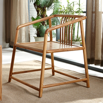 New Chinese Solid Wood Circle Chair Old Elm Wood Zen free lacquer leaning back chair Tea room Book room Book room Clubhouse Hotel Modern chair