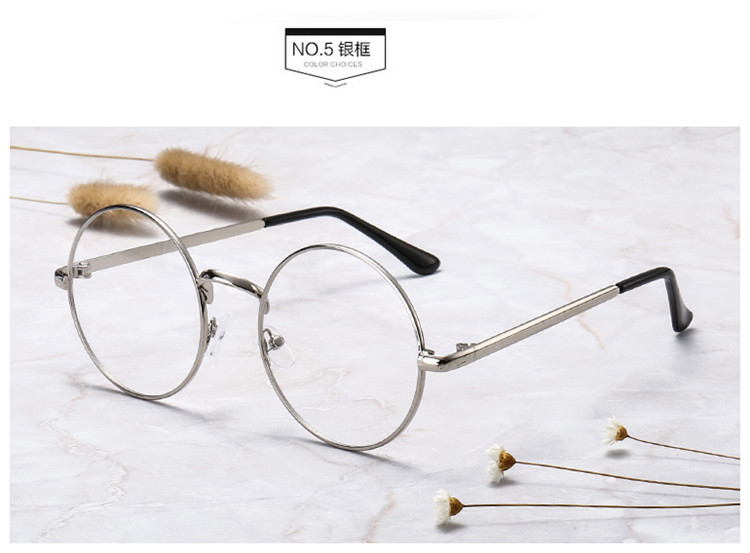 Kính cận thị 300 độ nữ hoàn thành 200 độ khung tròn kim loại nam retro 500 Phiên bản Hàn Quốc của thủy triều có độ - Kính khung tròng kính cận đổi màu