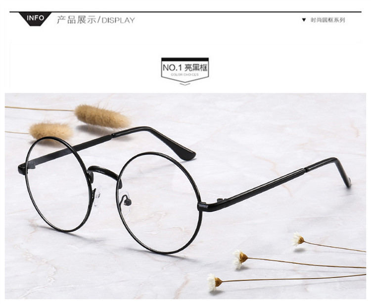 Kính cận thị 300 độ nữ hoàn thành 200 độ khung tròn kim loại nam retro 500 Phiên bản Hàn Quốc của thủy triều có độ - Kính khung tròng kính cận đổi màu