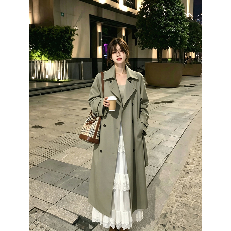 Trench Coat for Tall Women, Extended Version, 2026 Spring and Autumn New Style, Korean Style, High-End, Extra-Long, Elegant Coat Trench Coat for Tall Women, Extended Version, 2026 Spring and Autumn New Style, Korean Style, High-End, Extra-Long, Elegant Coat