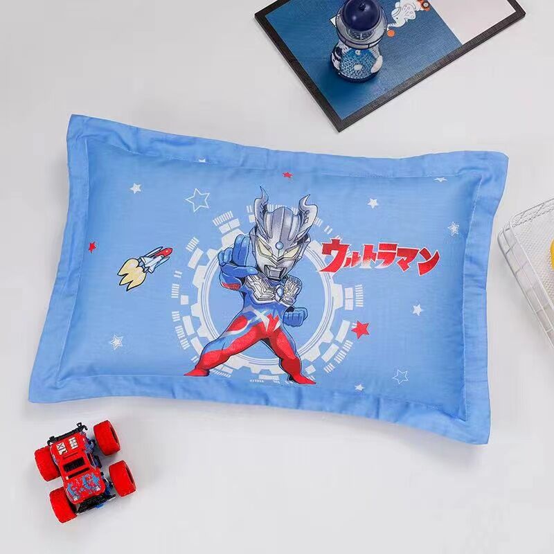 Four seasons Universal Children's Pillow Ice Screen Pure Cotton Cartoon Summer Breathable Wash 2 - Year - 6 - 9 Kindergarten Special Pillow Case