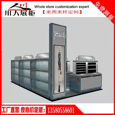 Jewelry cabinet jewelry cabinet glass cabinet double-sided retro jewelry display stand new wood grain Gray jewelry display cabinet