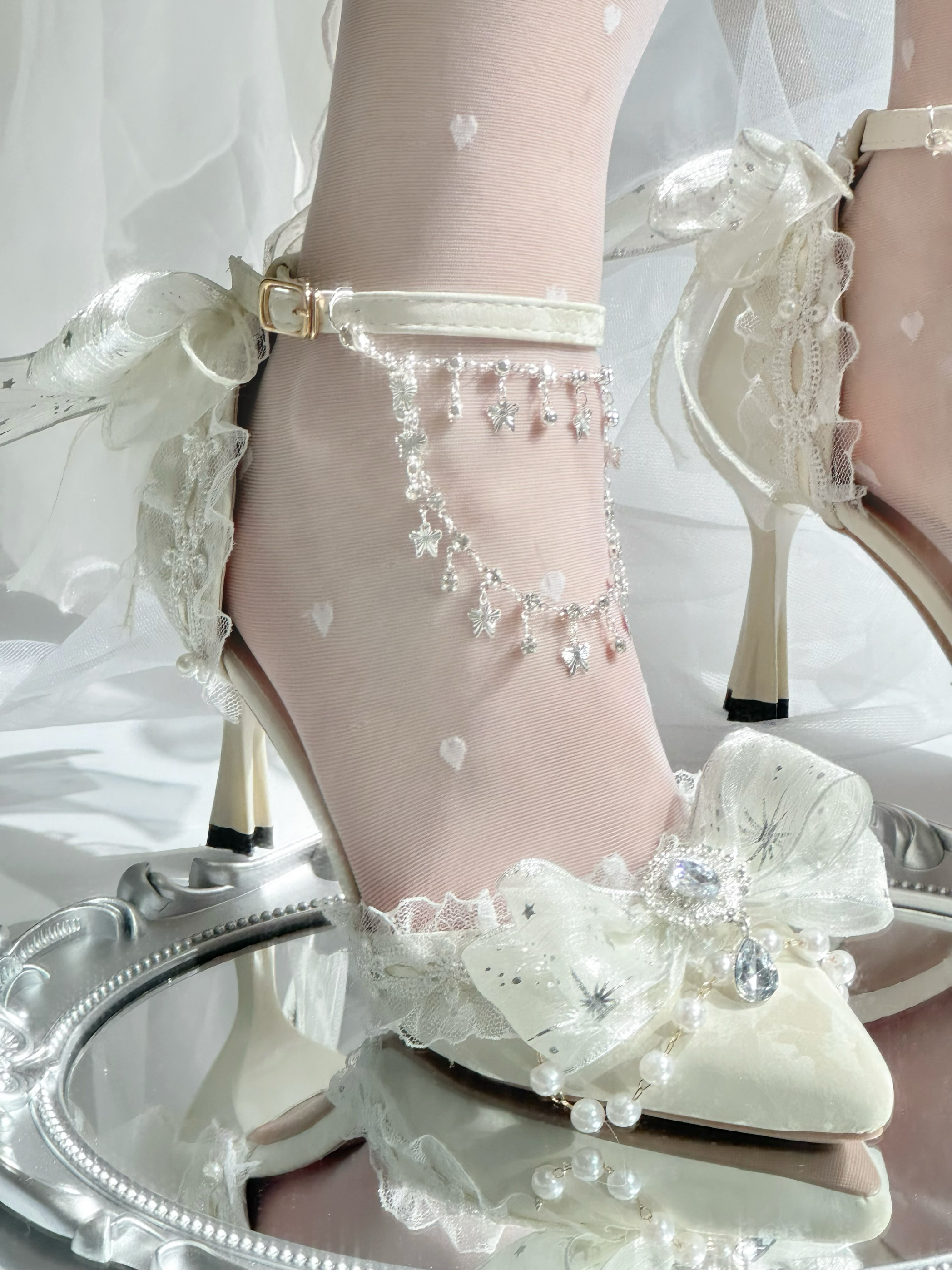 喵喵酱原创lolita花嫁高跟法式18成人礼蝴蝶结洛丽塔尖头婚鞋