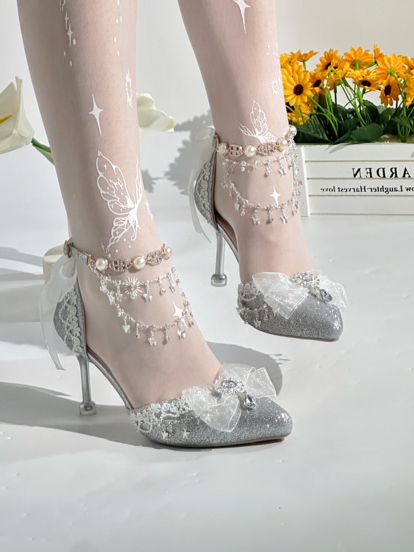 Meow Meow Sauce Original Lolita Shoes, 18-Year-Old Coming-Of-Age Ceremony Wedding Shoes, Pointed Toe Stiletto Heels, Bridal Shoes