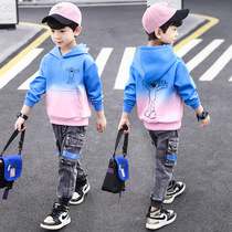 Net Red Boy 2021 autumn new sports suit 13 children Big Boy foreign style autumn ten years old handsome boy 12