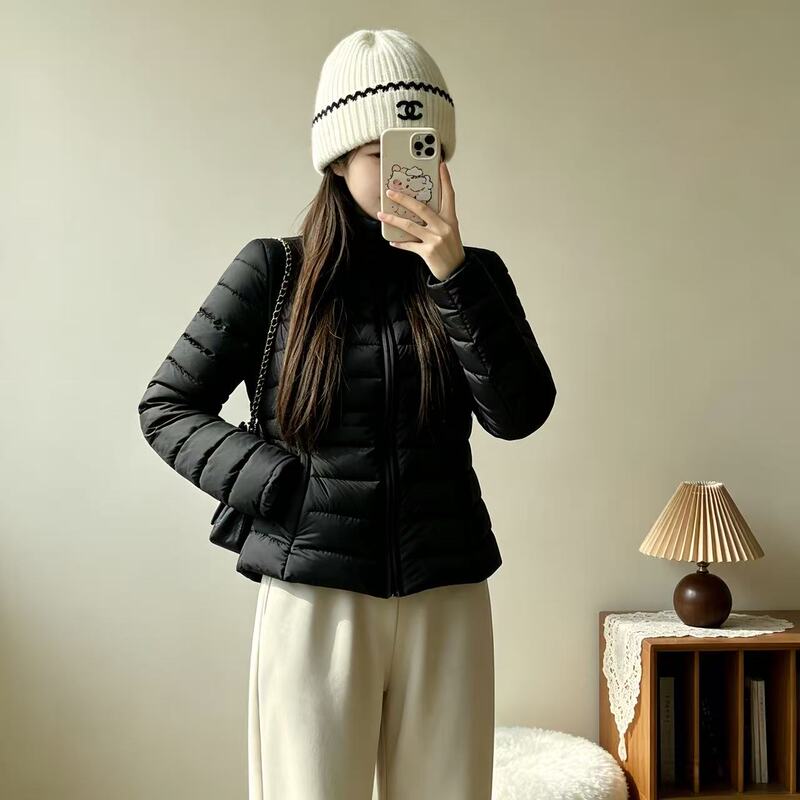 Women's Winter down Jacket with 90% White Duck Down, Lightweight and Loose Fit, New 2026 Model, Stand Collar, Thickened for Petite Sizes