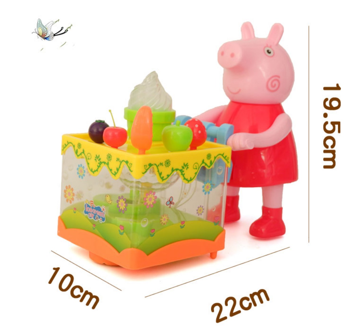 Pig Peggy Girl Ice Cream Pei Pig Little Girl Xiao Zhu Mô phỏng Kem Xe Xe Peggy House Đồ chơi thiết bị mầm non