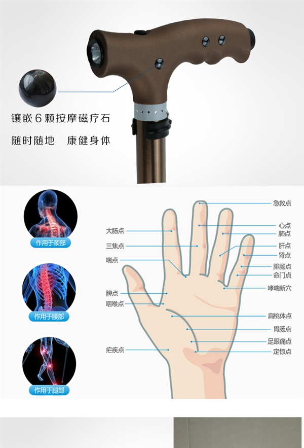 YUETOR OUTDOOR nhôm hợp kim gấp mía năm phần gấp với kính thiên văn trekking cực nhẹ ông già - Gậy / gậy gậy cho người mù