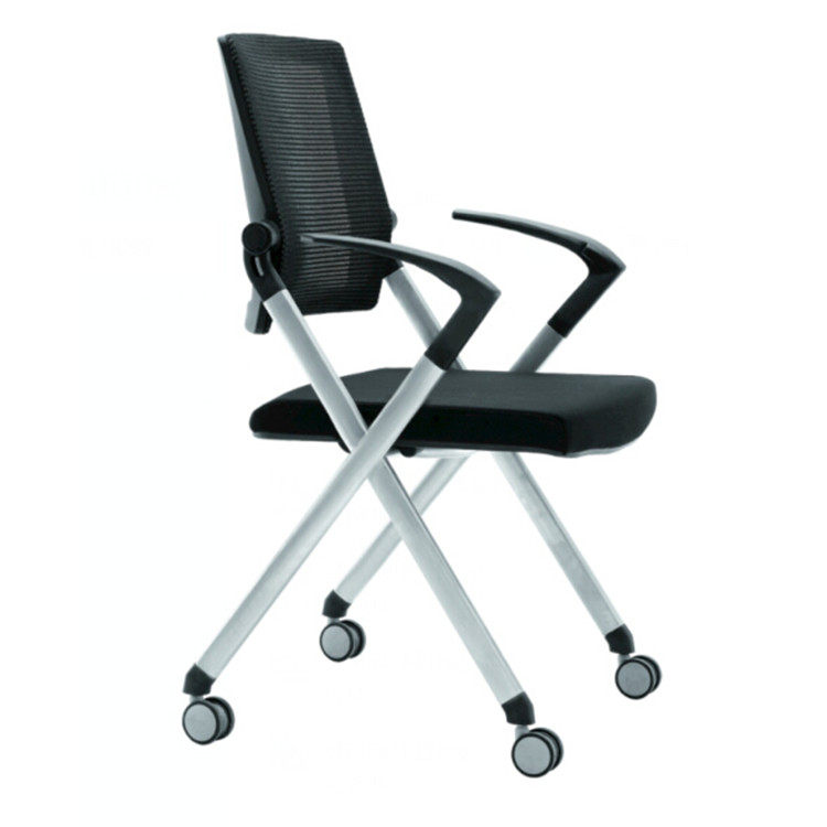 Network folding meeting chair Mobile folding training chair stacked chair reception chair computer office chair