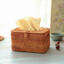 Paper towels box autumn rattan woven bamboo woven bamboo woven bamboo field living-room Living room light extravagant and delicate tea table rectangular napkin cramps paper