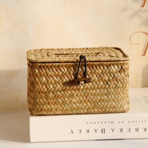  Tissue box Seaweed woven rattan living room toilet meal carton Bamboo woven tube creative retro pastoral pumping carton