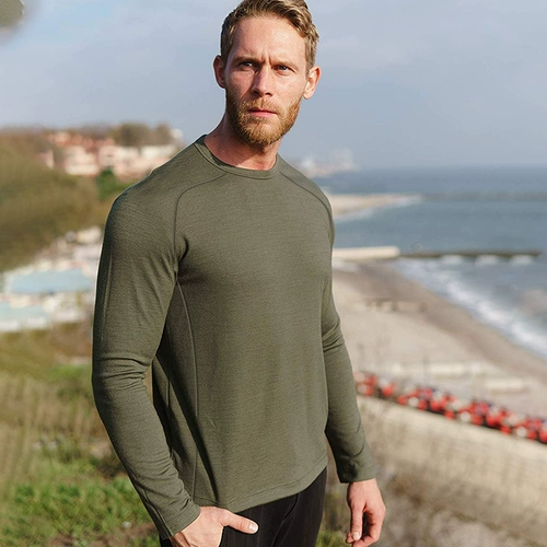 Летний дорожный шерстяной быстросохнущий лонгслив подходит для пеших прогулок, нижнее белье, футболка