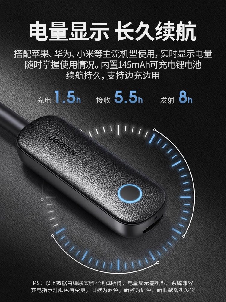 Greenlink Aux Bluetooth Receiver and Transmitter Car Audio Adapter Cable for Tv Speakers and Wireless Headphones